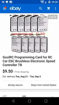 GoolRC Programming Card For Brushless ESC - Tune Your RC Car Speed Controller Settings